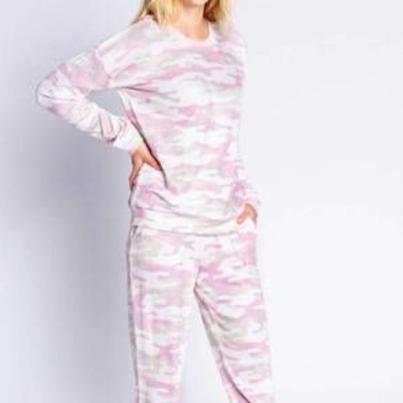 NWT P.J SALVAGE WOMEN'S LOUNGEWEAR PEACHY OATMEAL LONGSLEEVE PARTY L/S TOP SMALL - Picture 7 of 7